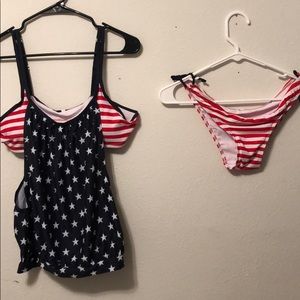 American flag two piece bikini/tankini